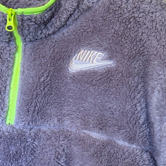 Nike Women’s Grey 1/4 Zip Fleece With Contrast Neon Detail Size 2X - Picture 4 of 10